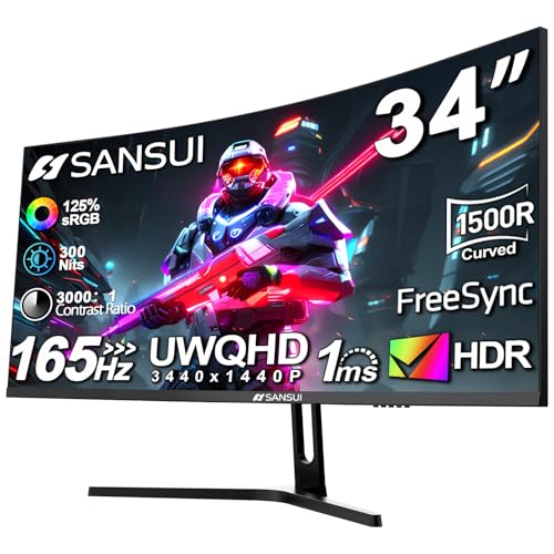 Sansui 34 Inch Curved Gaming Monitor