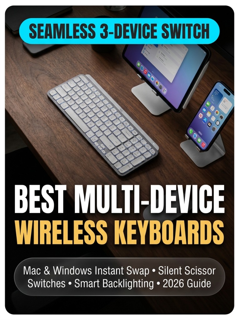 Best multi-device wireless scissor switch keyboard on walnut desk